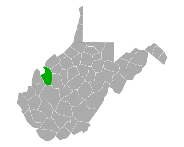 Mapa Jackson Virginia Occidental — Archivo Imágenes Vectoriales