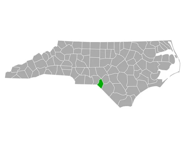 Mapa Essências Carolina Norte — Vetor de Stock