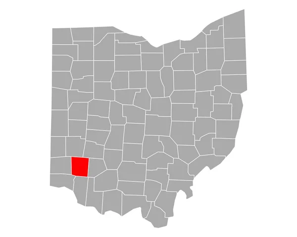 Ohio Daki Warren Haritası — Stok Vektör