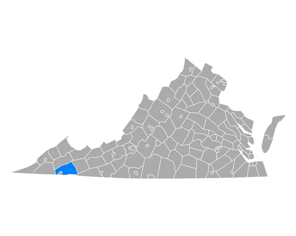 Mapa Washingtonu Virginii — Stockový vektor