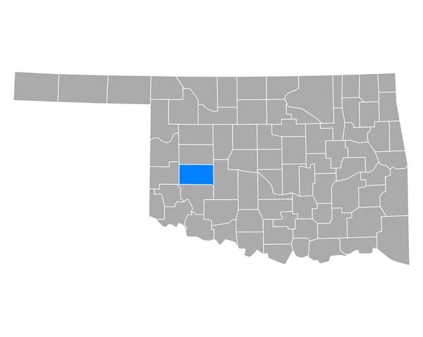 Mapa Washity Oklahomě — Stockový vektor