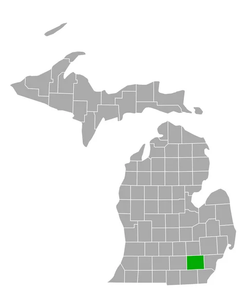 Mapa Washtenaw Michiganu — Stockový vektor