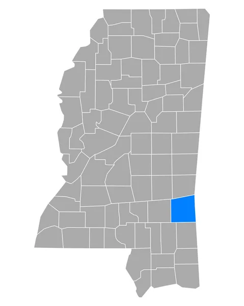 Mapa Wayne Mississippi — Archivo Imágenes Vectoriales