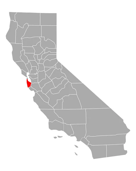Mapa San Mateo Califórnia — Vetor de Stock