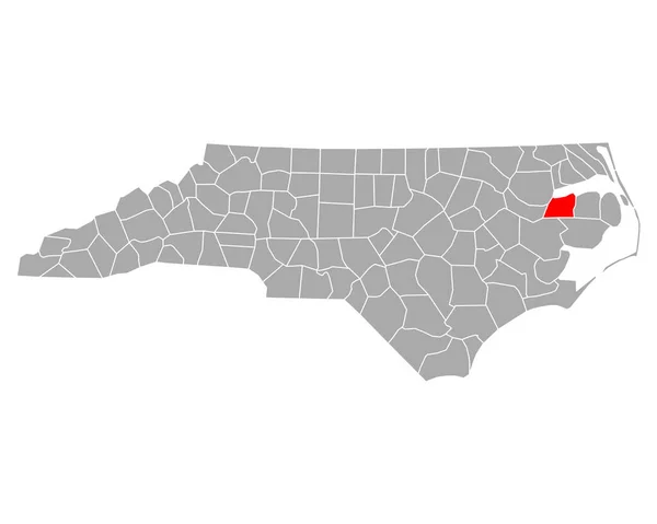 Karte Von Washington North Carolina — Stockvektor