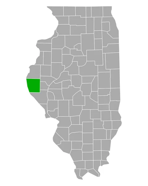 Mapa Clínicas Odontológicas Illinois — Vetor de Stock