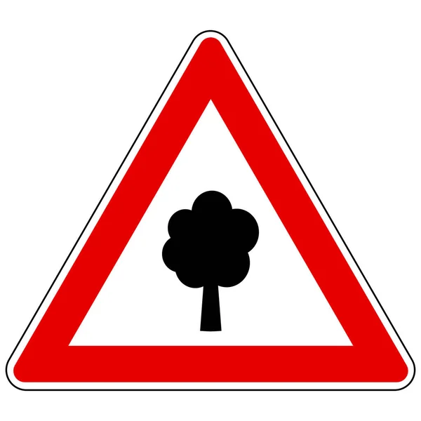 Árbol Signo Atención Como Ilustración Vectorial — Vector de stock