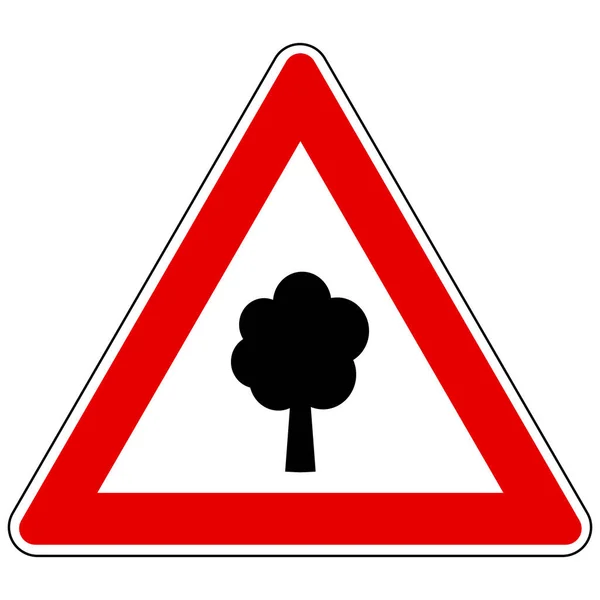 Signe Arbre Attention Comme Illustration Vectorielle — Image vectorielle