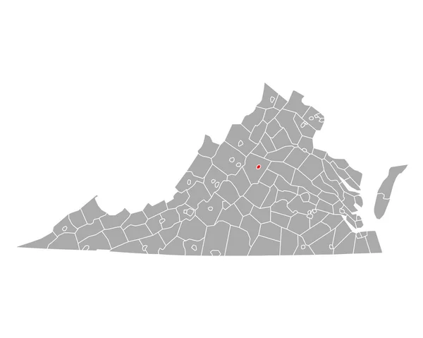 バージニア州のシャーロッツビル地図 — ストックベクタ