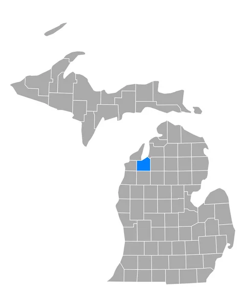 Karta Över Grand Treverse Michigan — Stock vektor