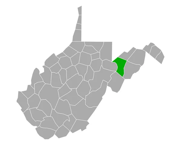 Carte Grant Virginie Occidentale — Image vectorielle