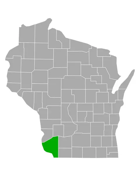 Wisconsin Deki Grant Haritası — Stok Vektör