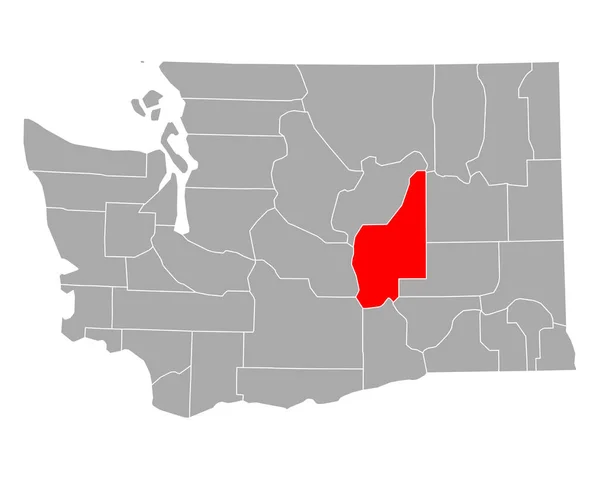 ワシントン州のグラントの地図 — ストックベクタ