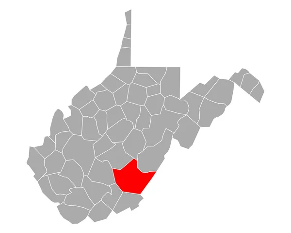 Batı Virginia Daki Greenbrier Haritası — Stok Vektör