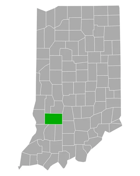 Χάρτης Του Greene Στην Ιντιάνα — Διανυσματικό Αρχείο