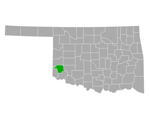 Kaart Van Greer Oklahoma — Stockvector