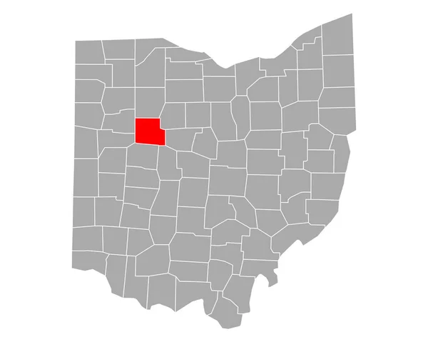 Kaart Van Hardin Ohio — Stockvector