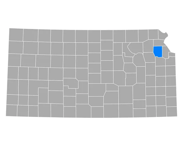 Mapa Jefferson Kansas — Archivo Imágenes Vectoriales