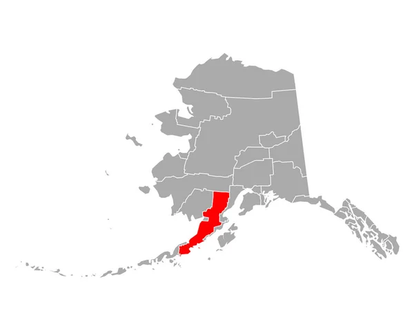 Kaart Van Lake Peninsula Alaska — Stockvector