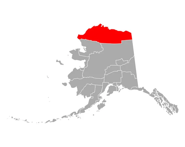アラスカ州の北斜面の地図 — ストックベクタ