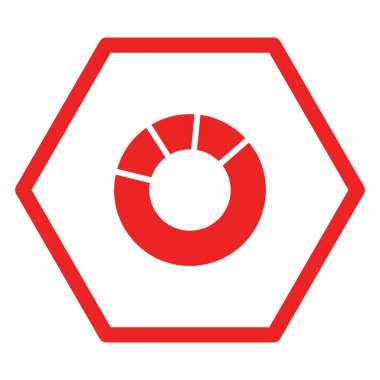 Vektör illüstrasyonu olarak turta grafiği ve altıgen