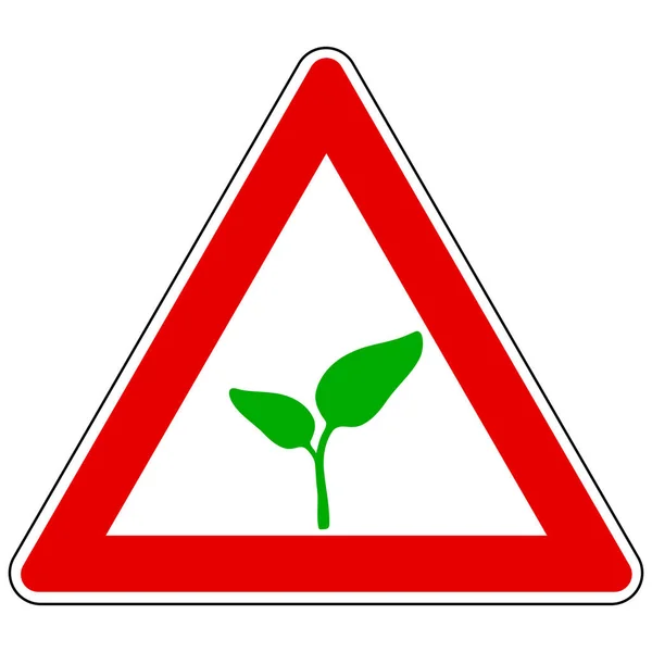 Pflanze Und Aufmerksamkeitszeichen Als Vektorillustration — Stockvektor
