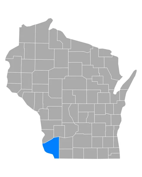 Mapa Grant Wisconsin — Archivo Imágenes Vectoriales