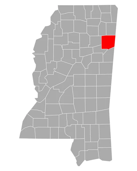 Mapa Monroe Mississippi — Archivo Imágenes Vectoriales