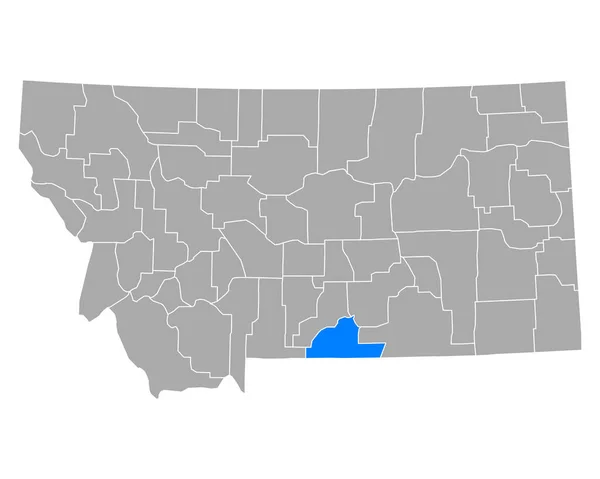 Mapa Carbon Montana — Vector de stock