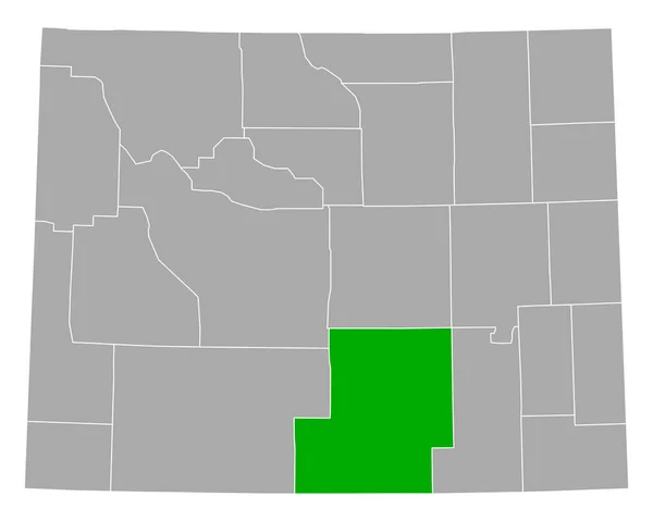 Mapa Carbono Wyoming — Vetor de Stock