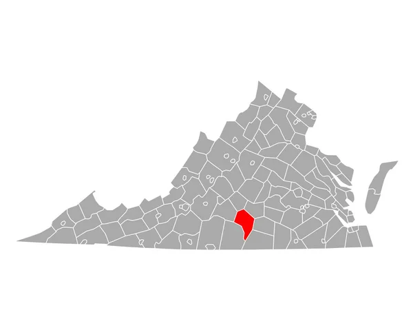 Χάρτης Της Charlotte Στη Βιρτζίνια — Διανυσματικό Αρχείο