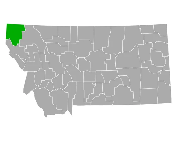 Montana Daki Lincoln Haritası — Stok Vektör