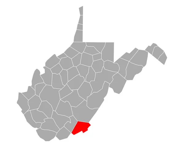 Karta Över Monroe Västra Virginia — Stock vektor