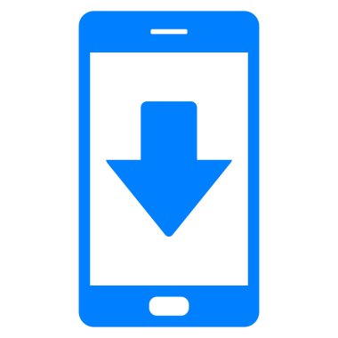 Vektör illüstrasyonu olarak aşağı ok ve akıllı telefon