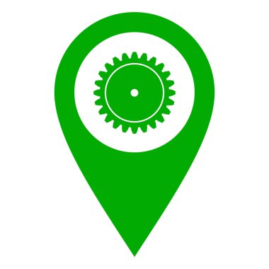 Vektör illüstrasyonu olarak vites ve konum iğnesi