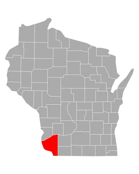 Mapa Grantu Wisconsin — Wektor stockowy