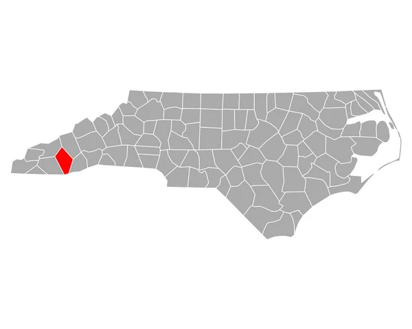 Карта Джексона Северной Каролине — стоковый вектор