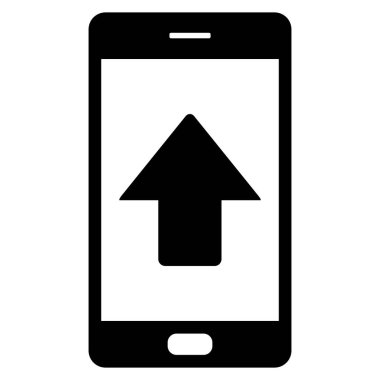 Yukarı ok ve akıllı telefon vektör illüstrasyonu olarak