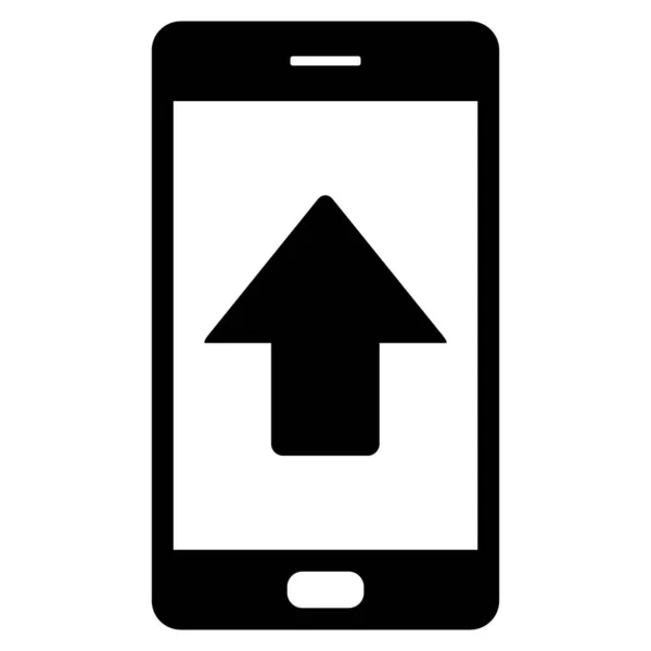 Flecha Hacia Arriba Smartphone Como Ilustración Vectorial — Vector de stock