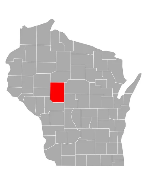 Carte Clark Dans Wisconsin — Image vectorielle