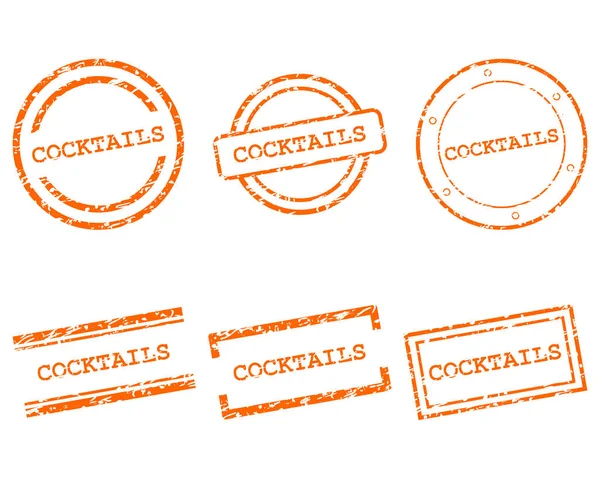 Cocktailstempels Als Vectorillustratie — Stockvector