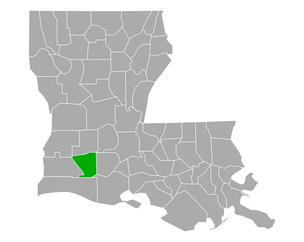 ルイジアナ州のジェファーソン デイヴィスの地図 — ストックベクタ