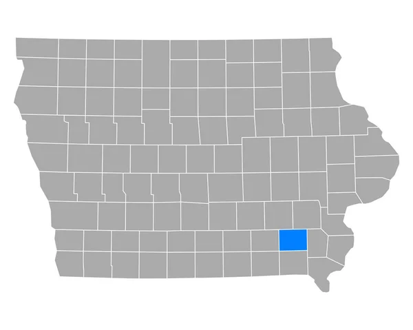 Mapa Jeffersona Iowa — Wektor stockowy