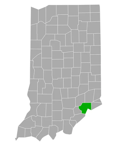 Kaart Van Jefferson Indiana — Stockvector