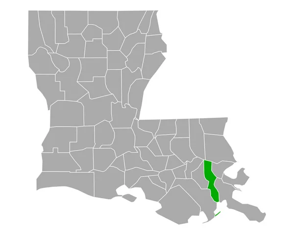 Map Jefferson Louisiana — Stock Vector