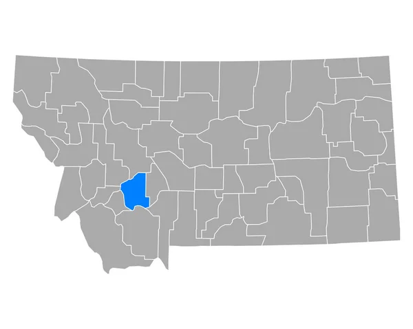 Mapa Jefferson Montana — Vector de stock