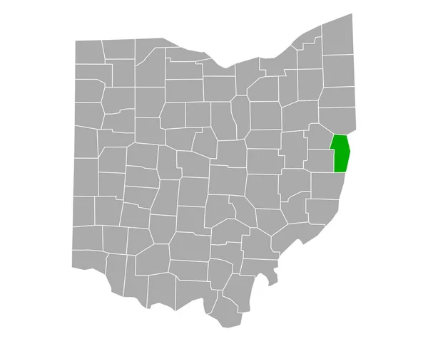 俄亥俄州杰斐逊地图 — 图库矢量图片