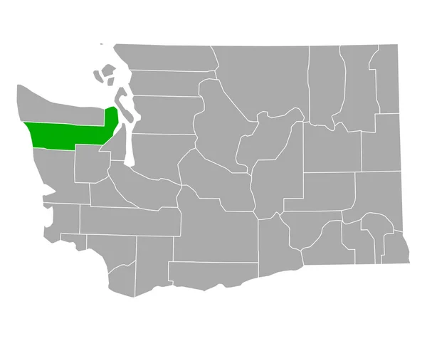 Washington Daki Jefferson Haritası — Stok Vektör