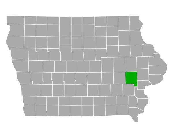 Mapa Johnson Iowa — Vector de stock