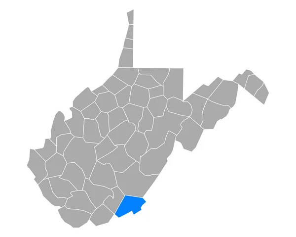 Mapa Transporte Terrestre West Virginia — Vetor de Stock